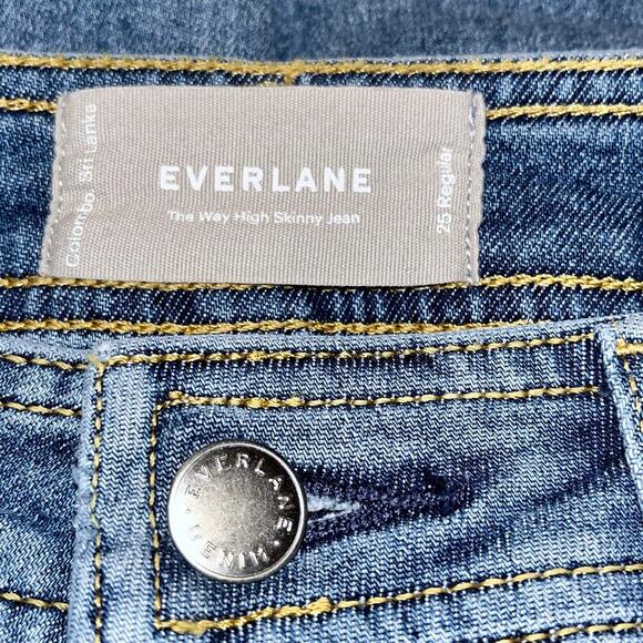 Everlane The Way-High Skinny Jean Vintage Mid Blue Size 25 Regular - Picture 6 of 8